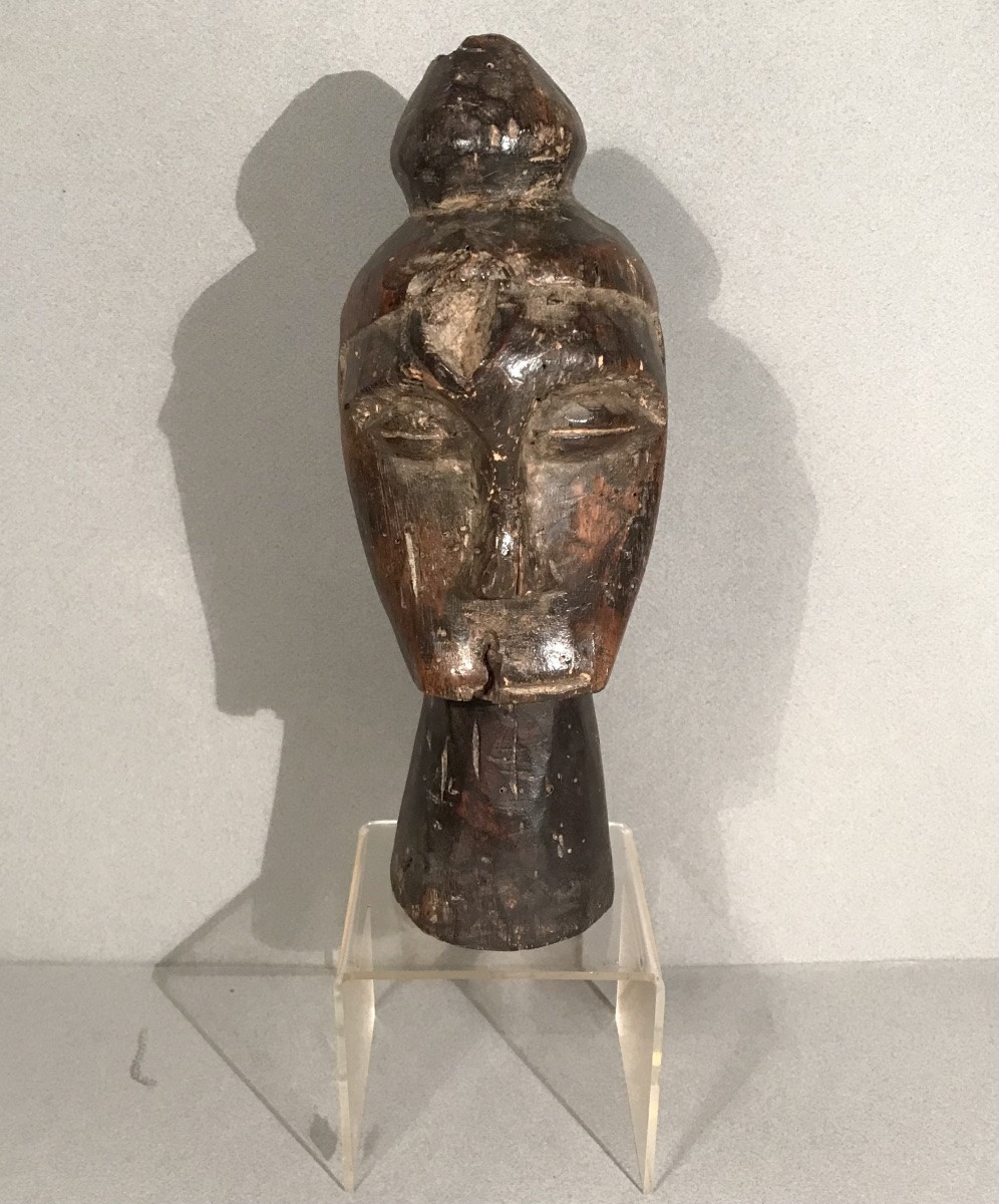 Arts Premiers Art Africain Tête de Reliquaire Fang Gabon Bois Sculpté 1ère Moitié XXème Siècle-photo-2