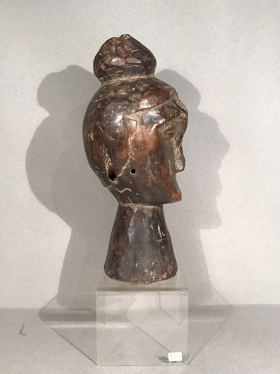 Arts Premiers Art Africain Tête de Reliquaire Fang Gabon Bois Sculpté 1ère Moitié XXème Siècle-photo-4