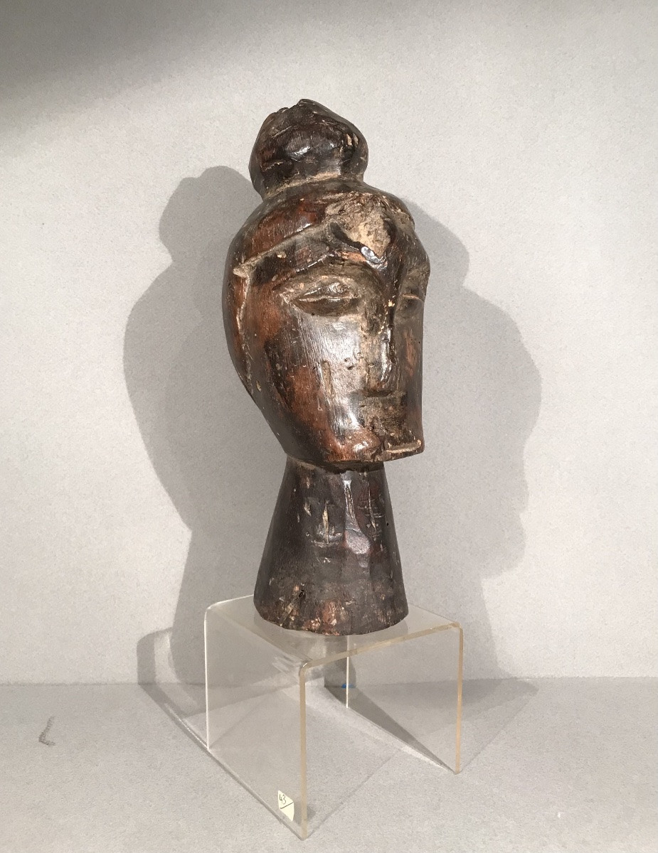 Arts Premiers Art Africain Tête de Reliquaire Fang Gabon Bois Sculpté 1ère Moitié XXème Siècle-photo-7