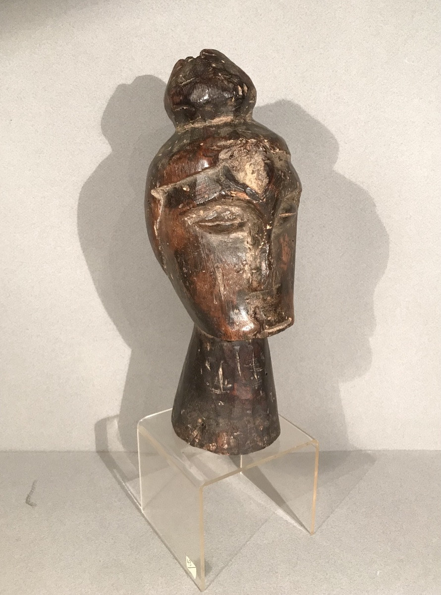 Arts Premiers Art Africain Tête de Reliquaire Fang Gabon Bois Sculpté 1ère Moitié XXème Siècle-photo-8