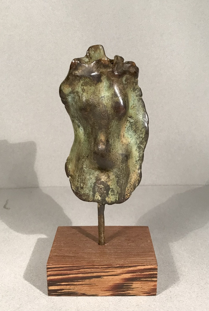 Modern Art Sculpture "femininity" Bust In Patinated Bronze Signed Srb Numbered 4/8 20th Century -photo-2
