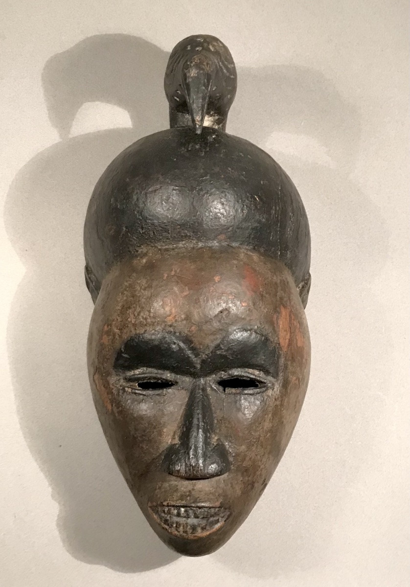 Arts Premiers Art Africain Grand Masque à L’oiseau Noir Circa 1930/50 Afrique Central-photo-3