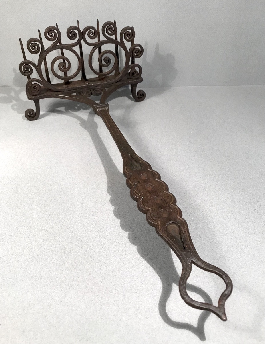 High-era Toaster Wrought Iron/wrought Iron Late 19th Century France Circa 1860/1880-photo-4