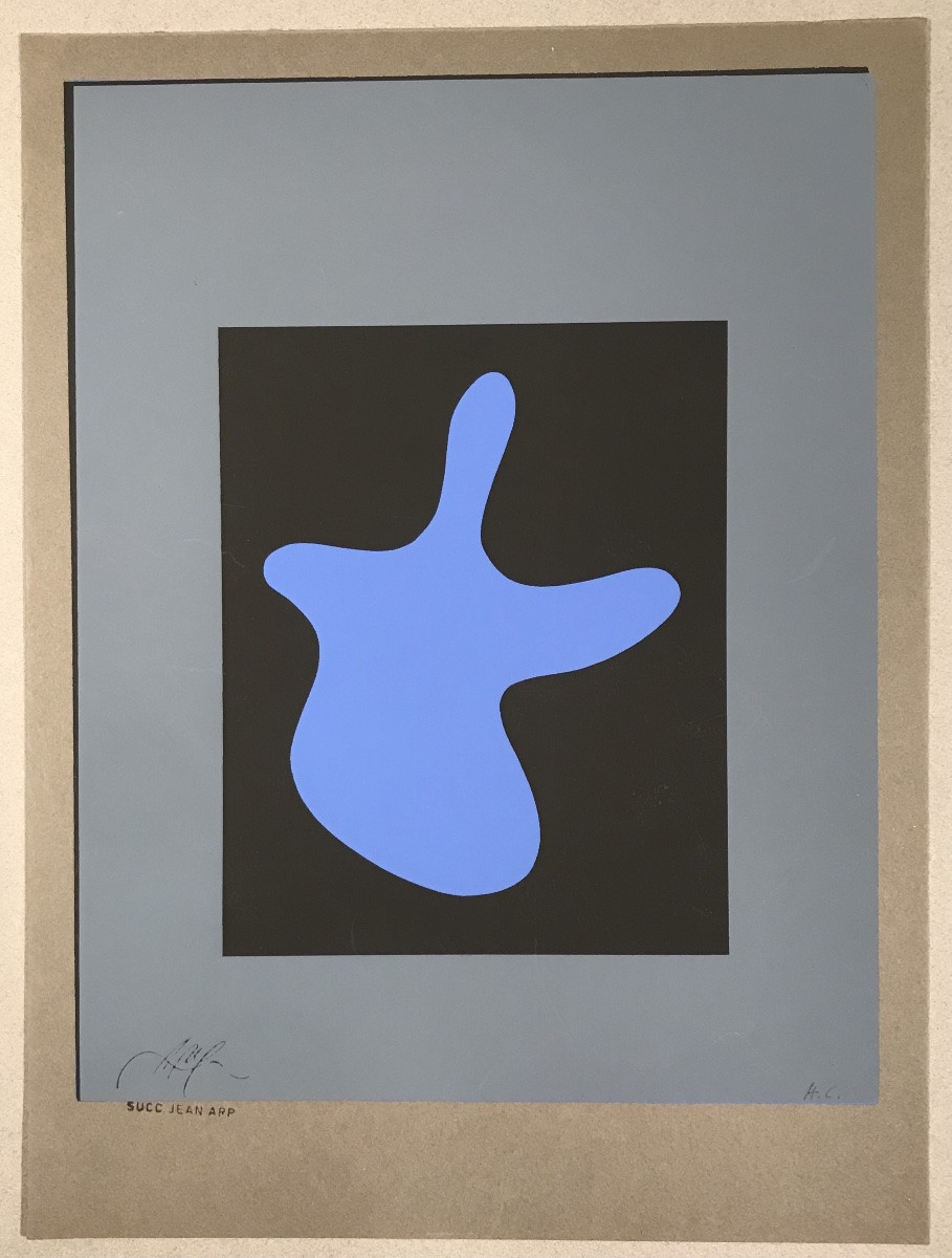 Modern Art Jean Arp "the Little Doll Of Grasse" Original Hc Silkscreen Circa 1942-1958-photo-2