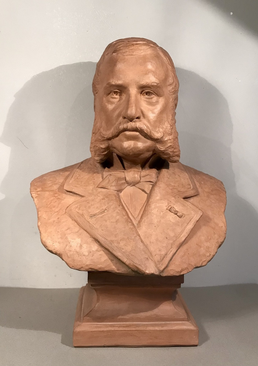 Classical Art Charles Samuel Sculpture Bust Of A Notable Terracotta Paris 1886 H:54 Cm 19th Century-photo-3