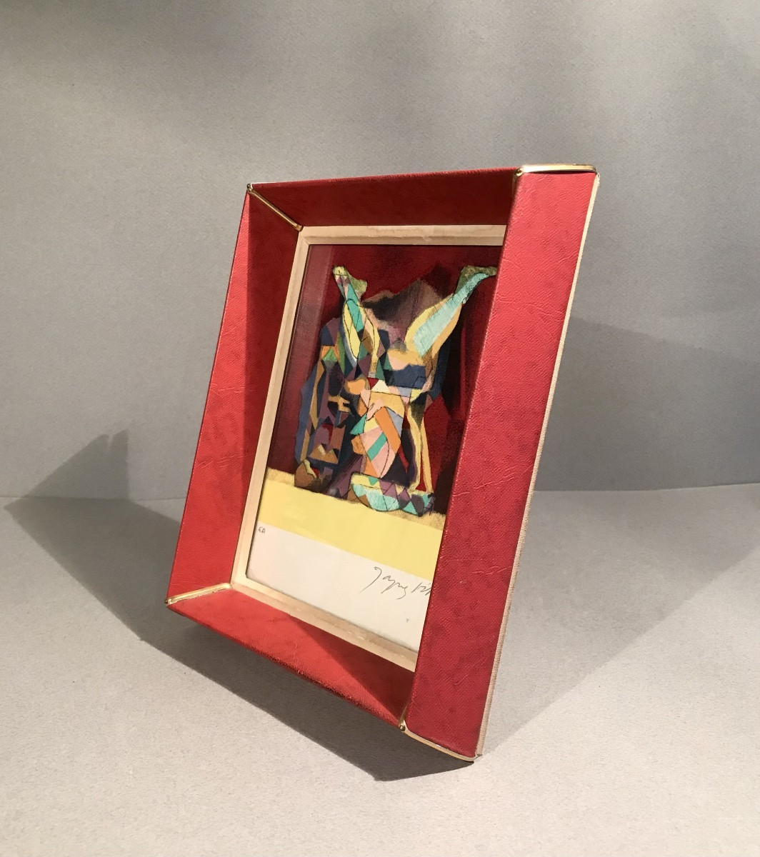 Art Moderne Jacques Villon « le saltimbanque» lithographie EA 1960 Envoi a un ami Signée-photo-4