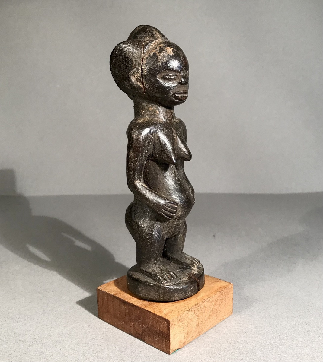 African Art Luba Ethnicity Drc/zaire Female Statuette Fertility Central Africa 20th Century-photo-3