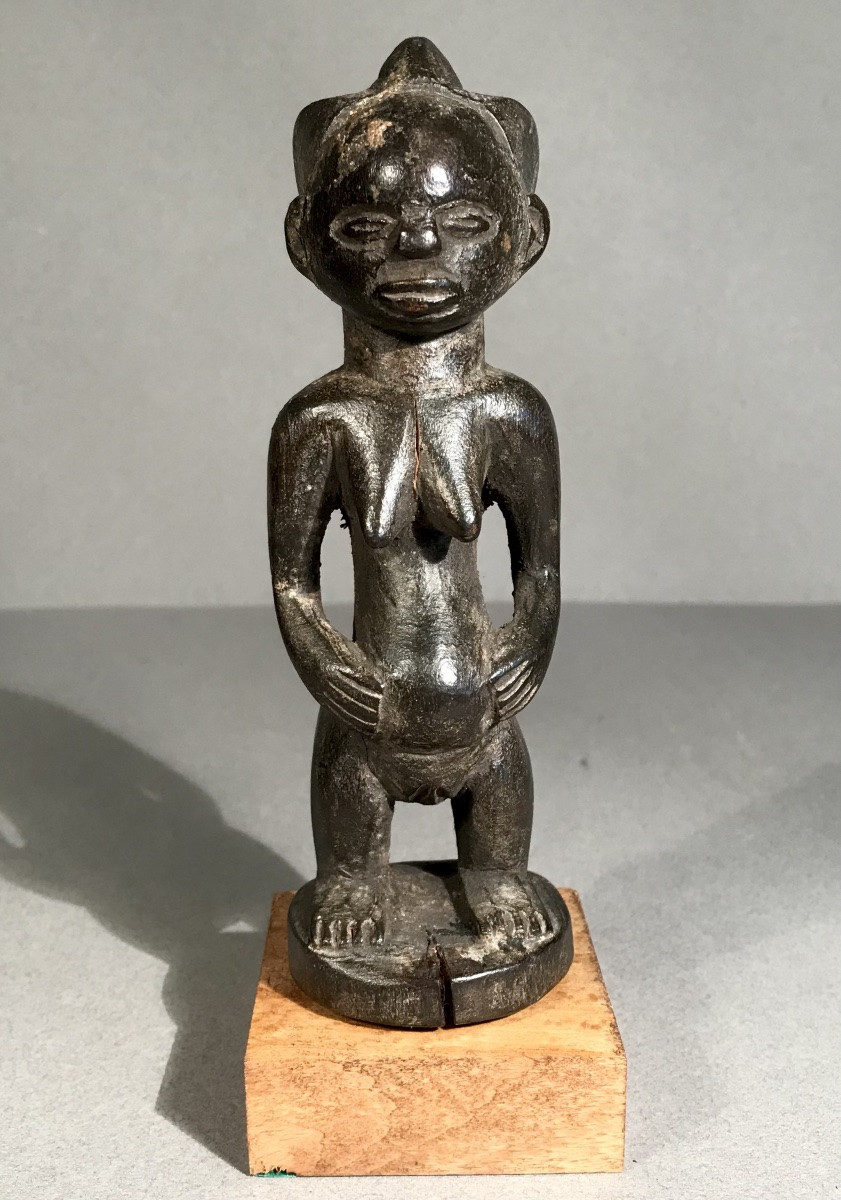 African Art Luba Ethnicity Drc/zaire Female Statuette Fertility Central Africa 20th Century-photo-1