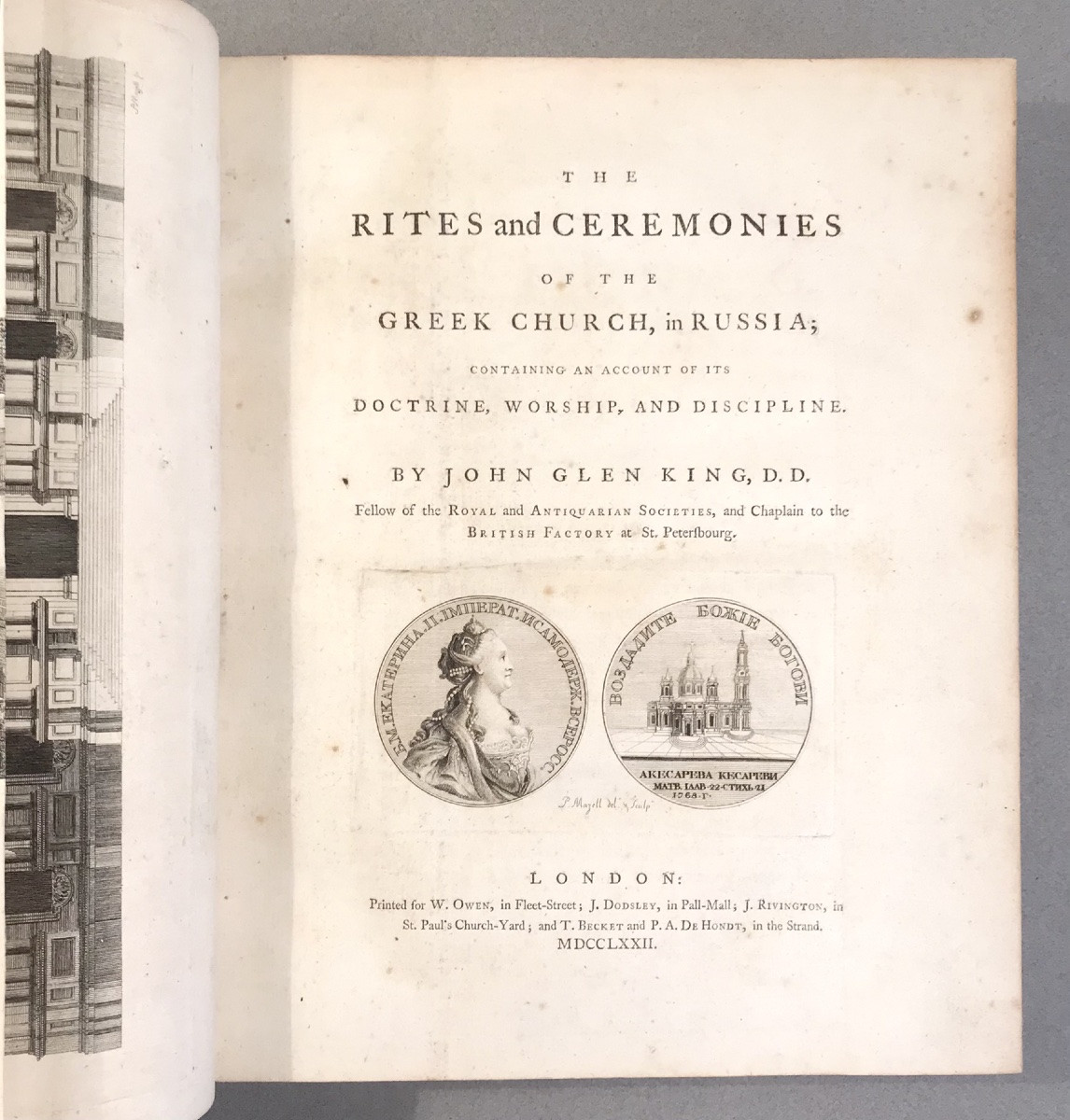 1772 E.O The Rites and Ceremonies of the Greek Church in Russia In-4 Plein Veau Havane J.G King-photo-2
