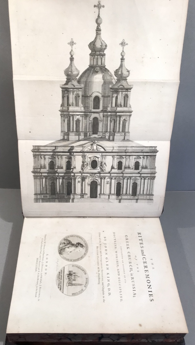 1772 E.O The Rites and Ceremonies of the Greek Church in Russia In-4 Plein Veau Havane J.G King