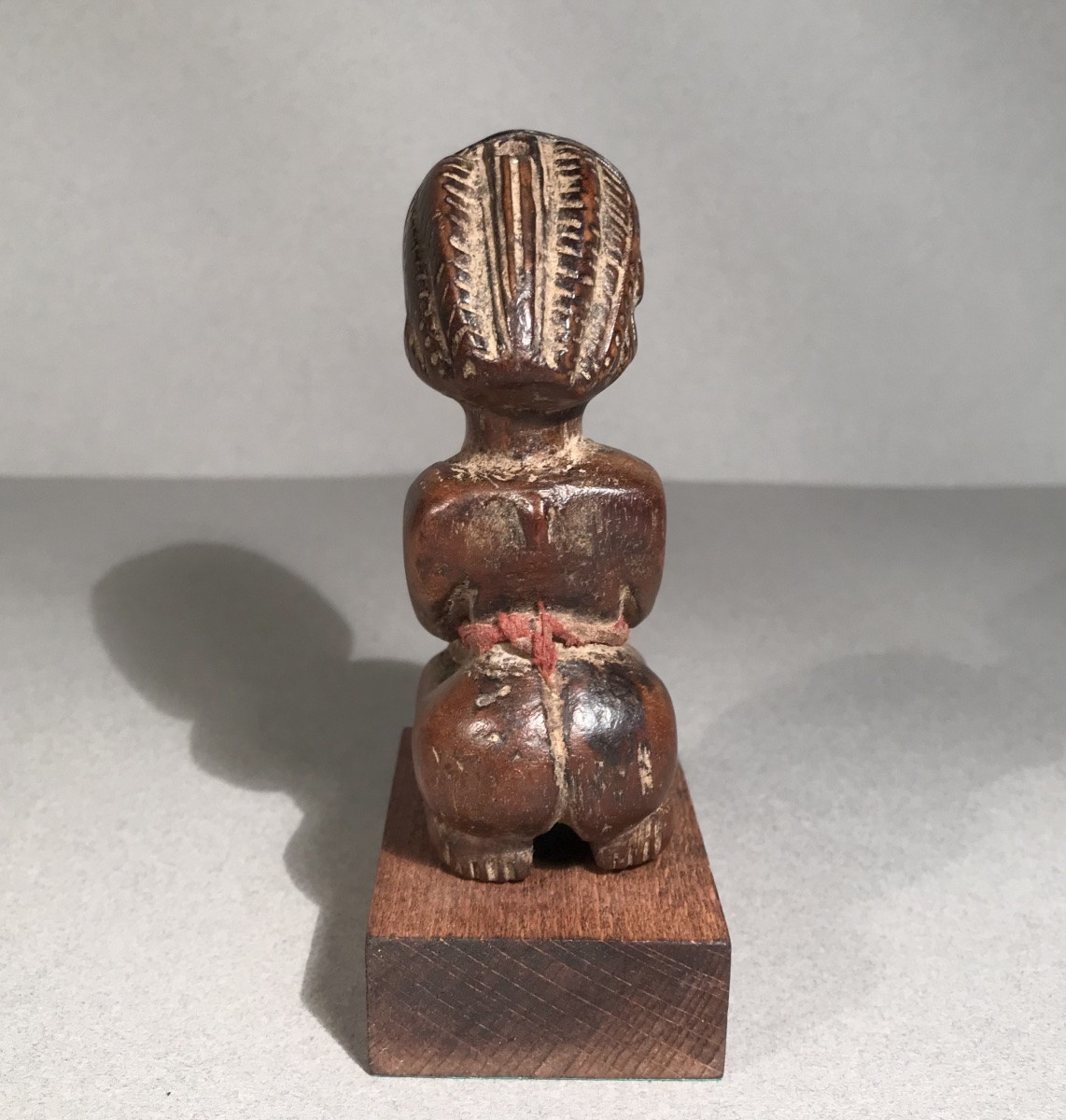 African Art Tribal Art Luba Ethnic Group Drcongo/zaire Female Votive Statuette Solid Wood 20th Century-photo-3