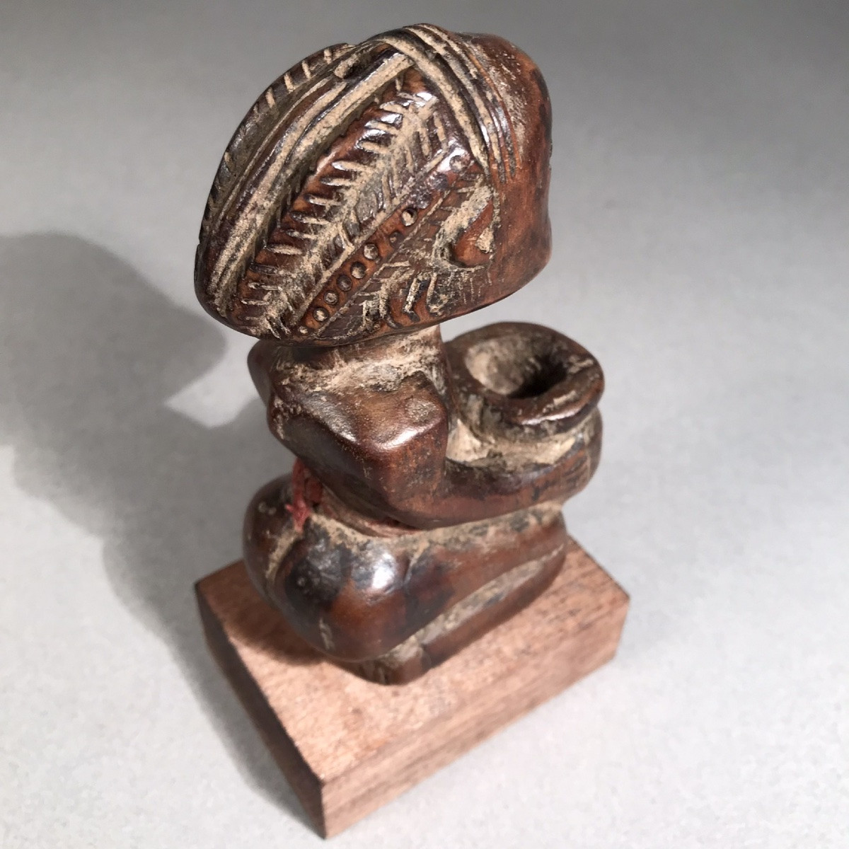 African Art Tribal Art Luba Ethnic Group Drcongo/zaire Female Votive Statuette Solid Wood 20th Century-photo-5