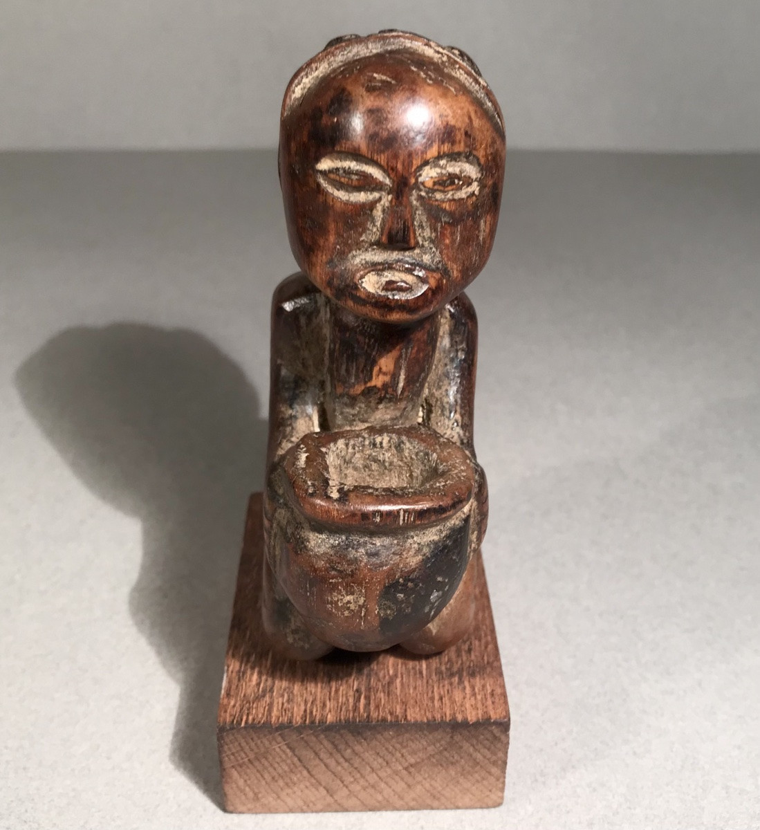 African Art Tribal Art Luba Ethnic Group Drcongo/zaire Female Votive Statuette Solid Wood 20th Century-photo-6