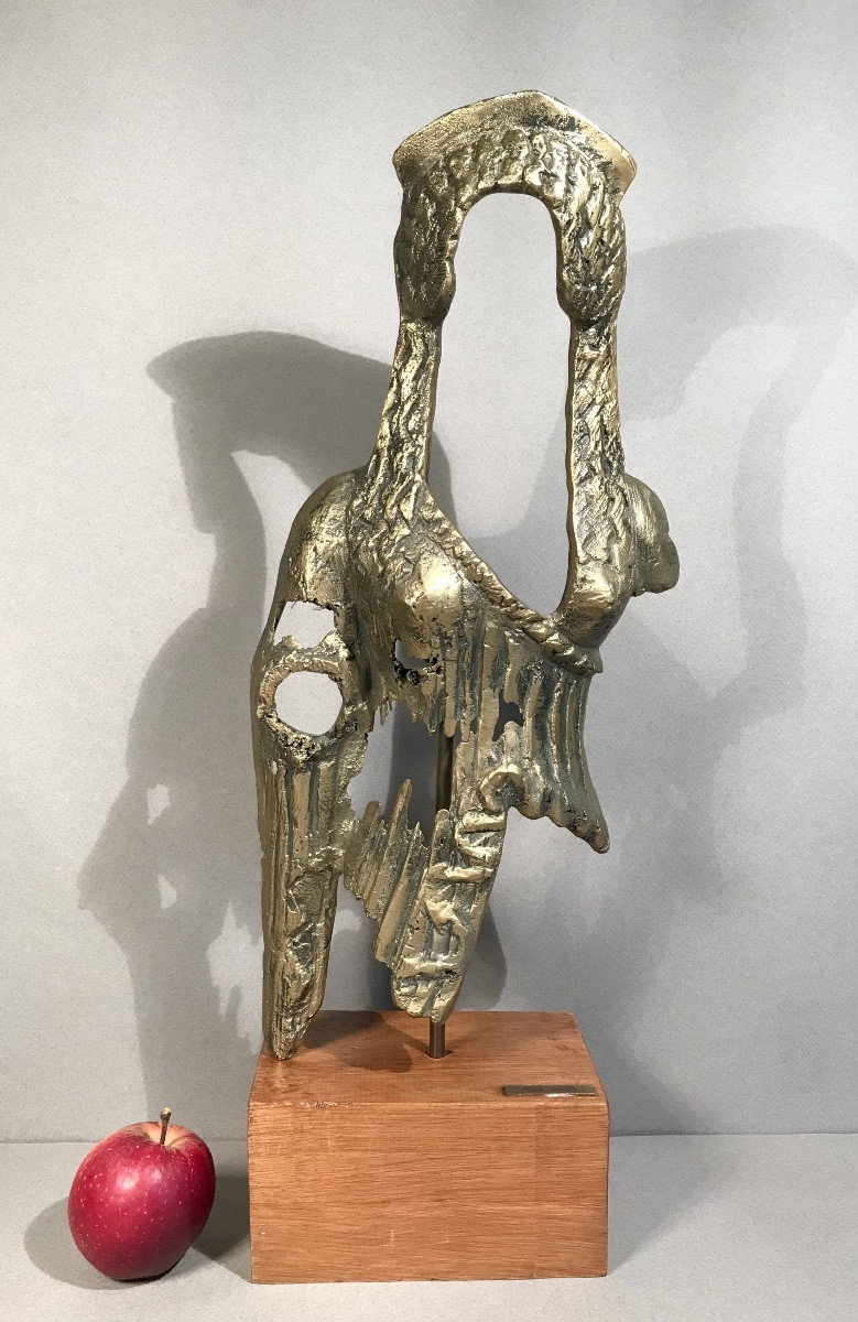 Modern Art Bronze Sculpture Poza Haioy 20th “the Phantom Woman Or The Erased Divinity” Signed-photo-2