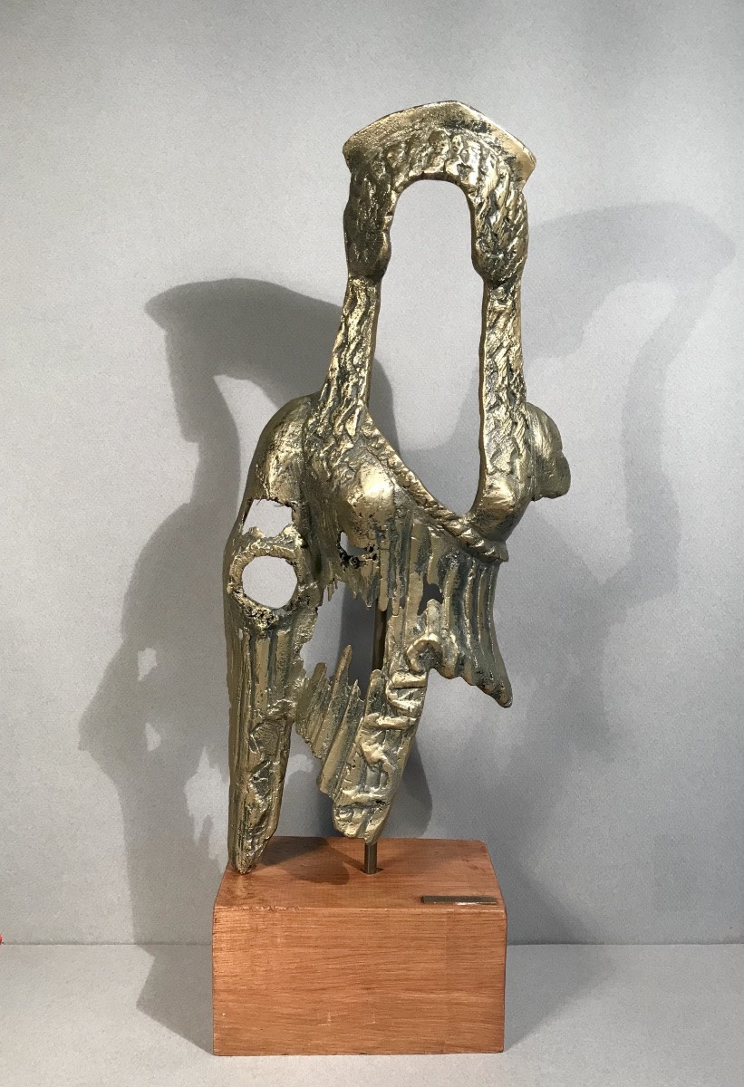 Modern Art Bronze Sculpture Poza Haioy 20th “the Phantom Woman Or The Erased Divinity” Signed-photo-3