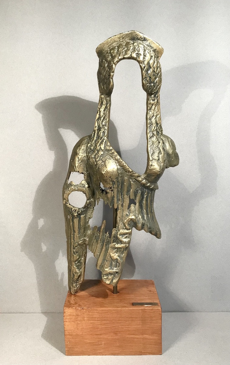 Modern Art Bronze Sculpture Poza Haioy 20th “the Phantom Woman Or The Erased Divinity” Signed-photo-4