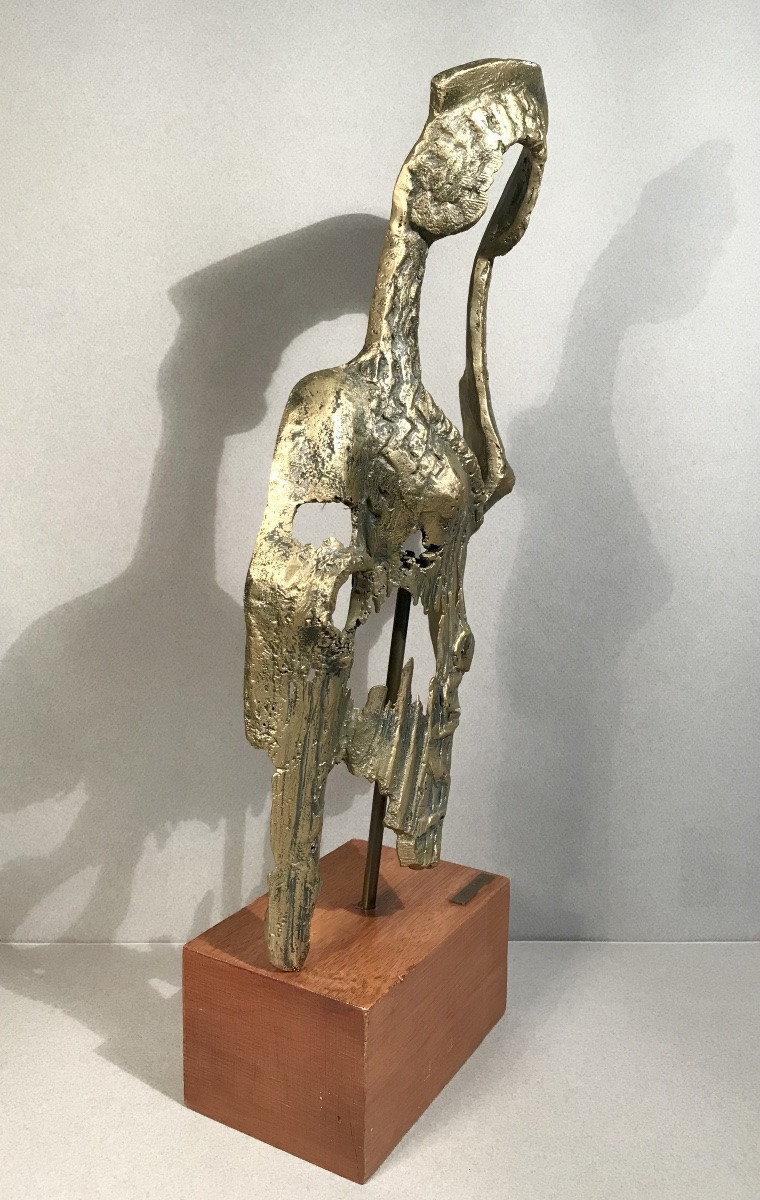 Modern Art Bronze Sculpture Poza Haioy 20th “the Phantom Woman Or The Erased Divinity” Signed-photo-1