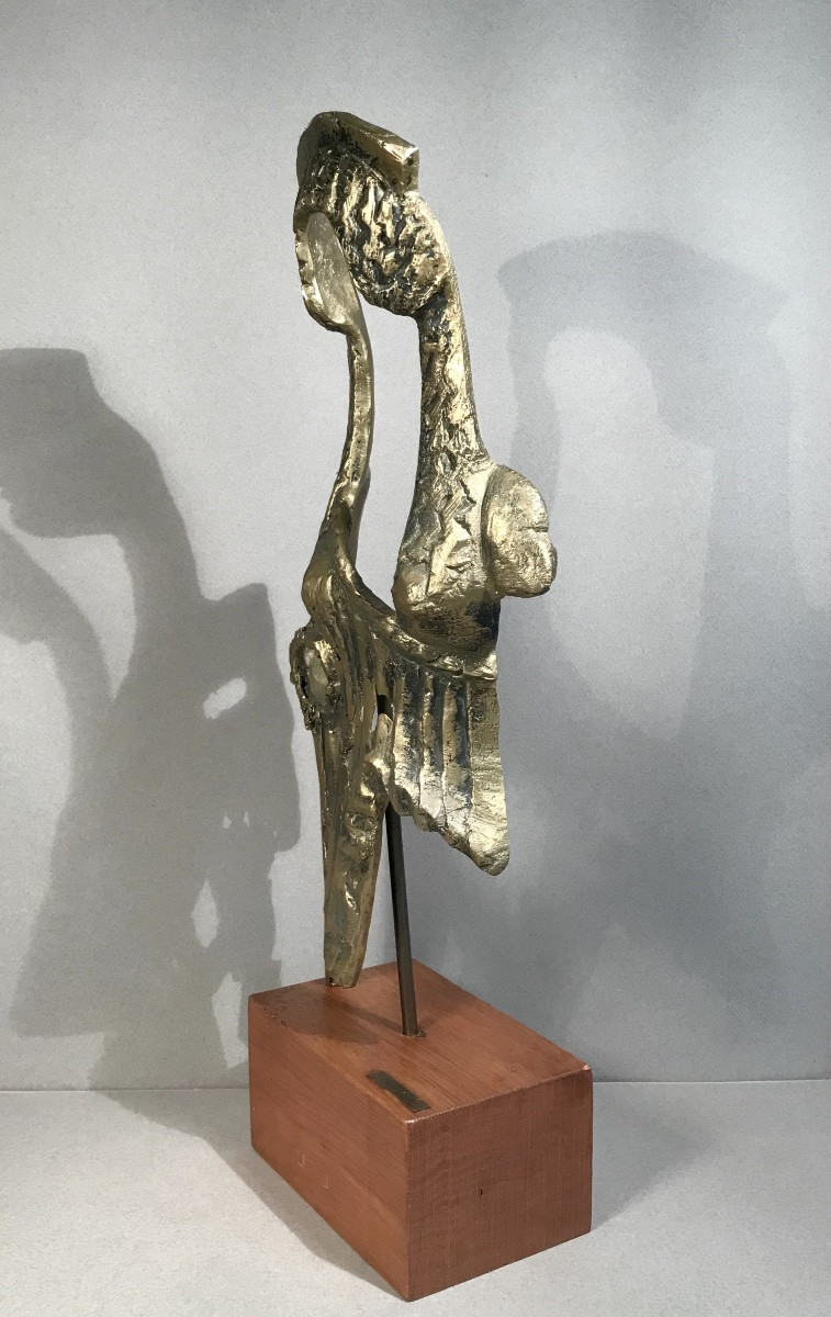 Modern Art Bronze Sculpture Poza Haioy 20th “the Phantom Woman Or The Erased Divinity” Signed-photo-2
