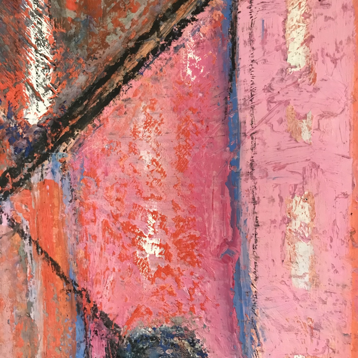 Modern Art Painting "the Pink City In The Water" Mixed Technique Cubism Abstract Figuration 20th Century-photo-4