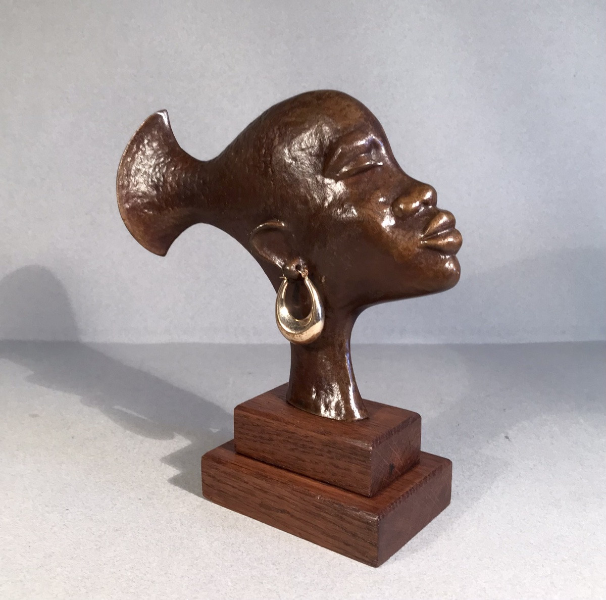 Art Deco Karl Hagenauer Vienna Bronze Profile Of An African Woman Circa 1930 -photo-3