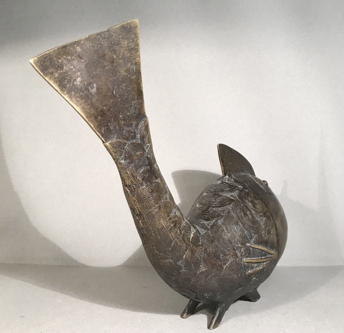 Sculpture Primitive Arts Africa Large Fish Bobo Bronze Burkina Faso Gurunsi 20th Century -photo-3