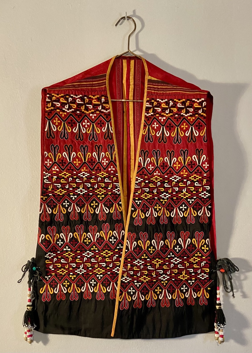 Turkmen, Uzbek, Central Asia, Tchapan Tekke Vest, Silk, Glass Beads, Cotton, 20th Century -photo-2