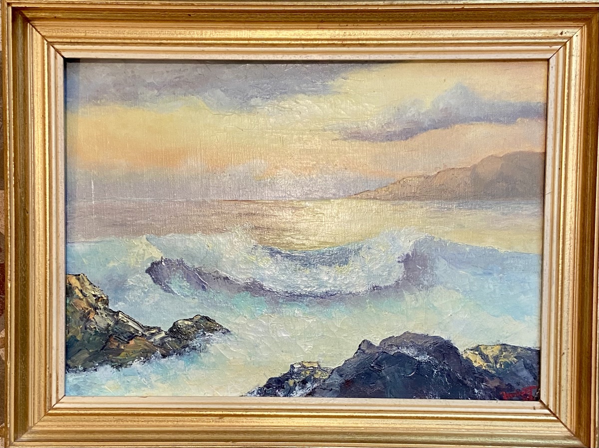 Jean-Claude Imbert «Lumière du littoral» Peinture Provençale HST (19)82 [55,5x42,5 cm] marine-photo-2