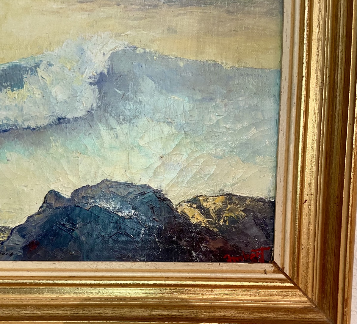 Jean-Claude Imbert «Lumière du littoral» Peinture Provençale HST (19)82 [55,5x42,5 cm] marine-photo-1