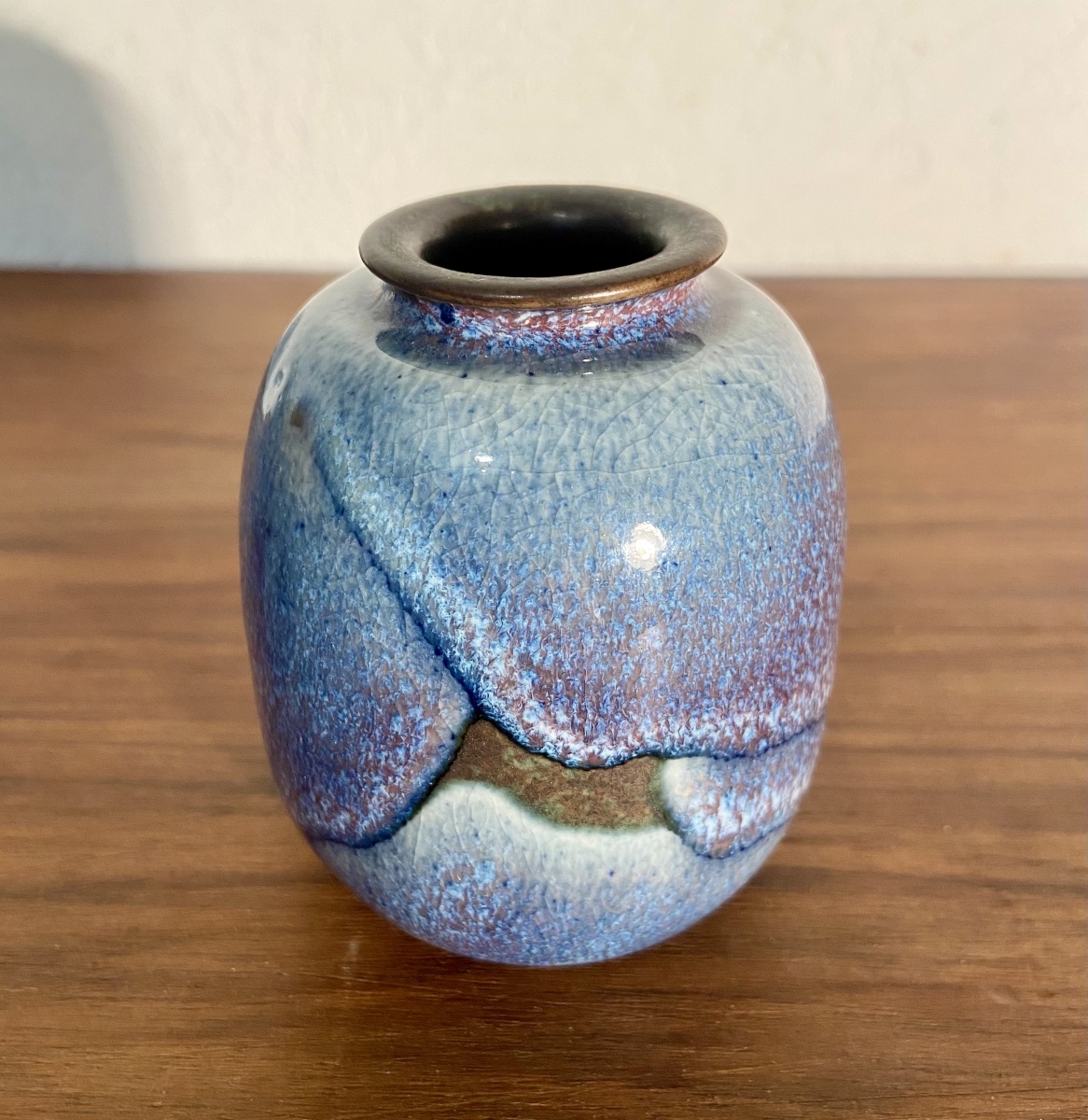 Modern Art Sculpture: Glazed Ceramic Vase By Daniel De Montmollin, Taizé, 20th Century -photo-1