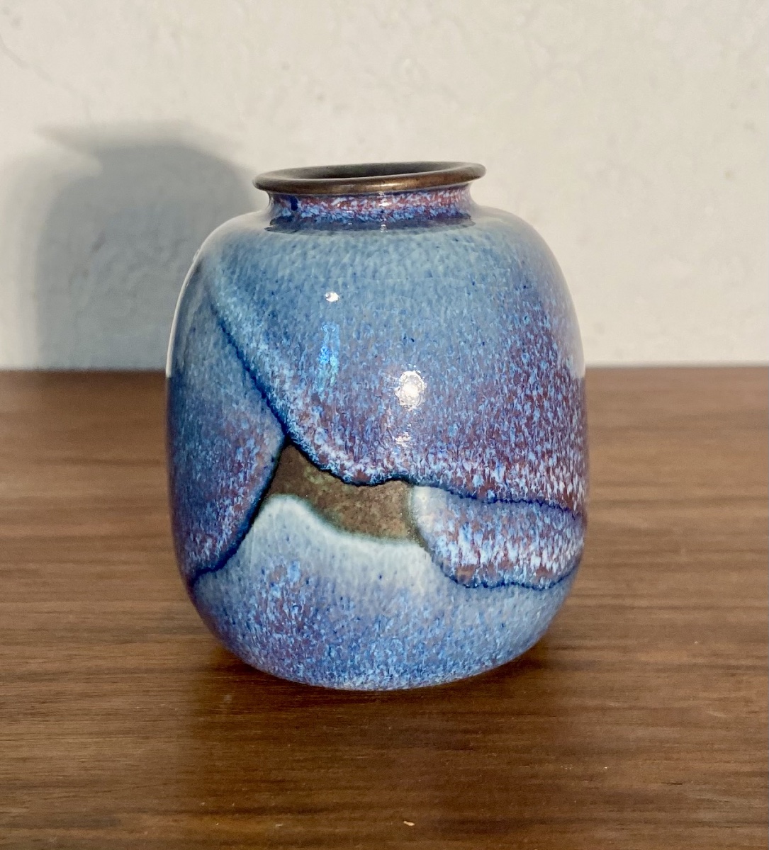 Modern Art Sculpture: Glazed Ceramic Vase By Daniel De Montmollin, Taizé, 20th Century 