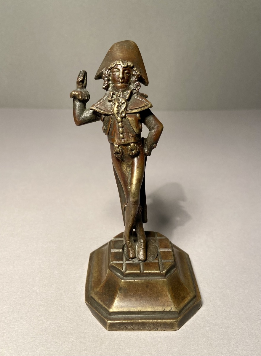 Classical Art Sculpture In Bronze With A Brown-red Patina, “le Muscadin,” France, 19th Century -photo-2