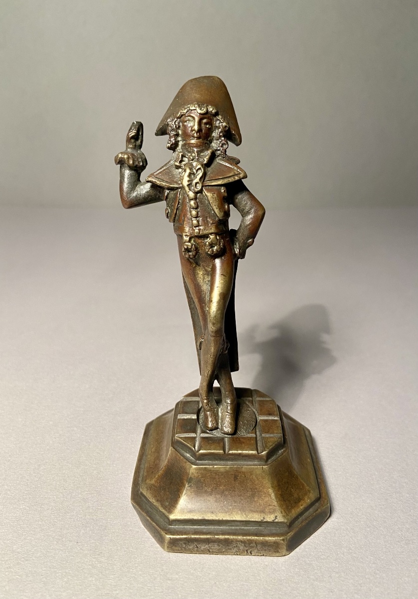 Classical Art Sculpture In Bronze With A Brown-red Patina, “le Muscadin,” France, 19th Century -photo-3