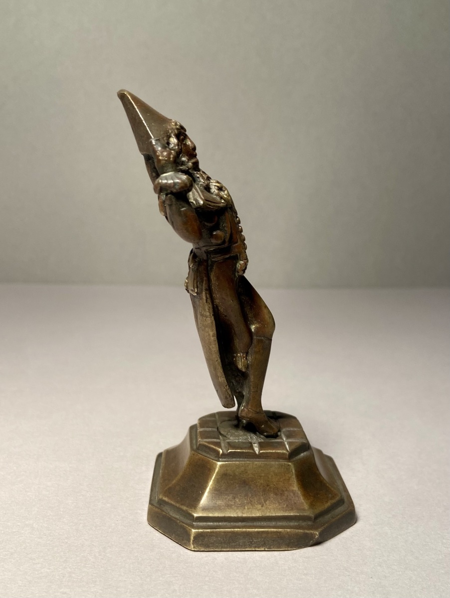 Classical Art Sculpture In Bronze With A Brown-red Patina, “le Muscadin,” France, 19th Century -photo-1