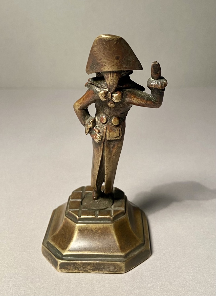 Classical Art Sculpture In Bronze With A Brown-red Patina, “le Muscadin,” France, 19th Century -photo-2
