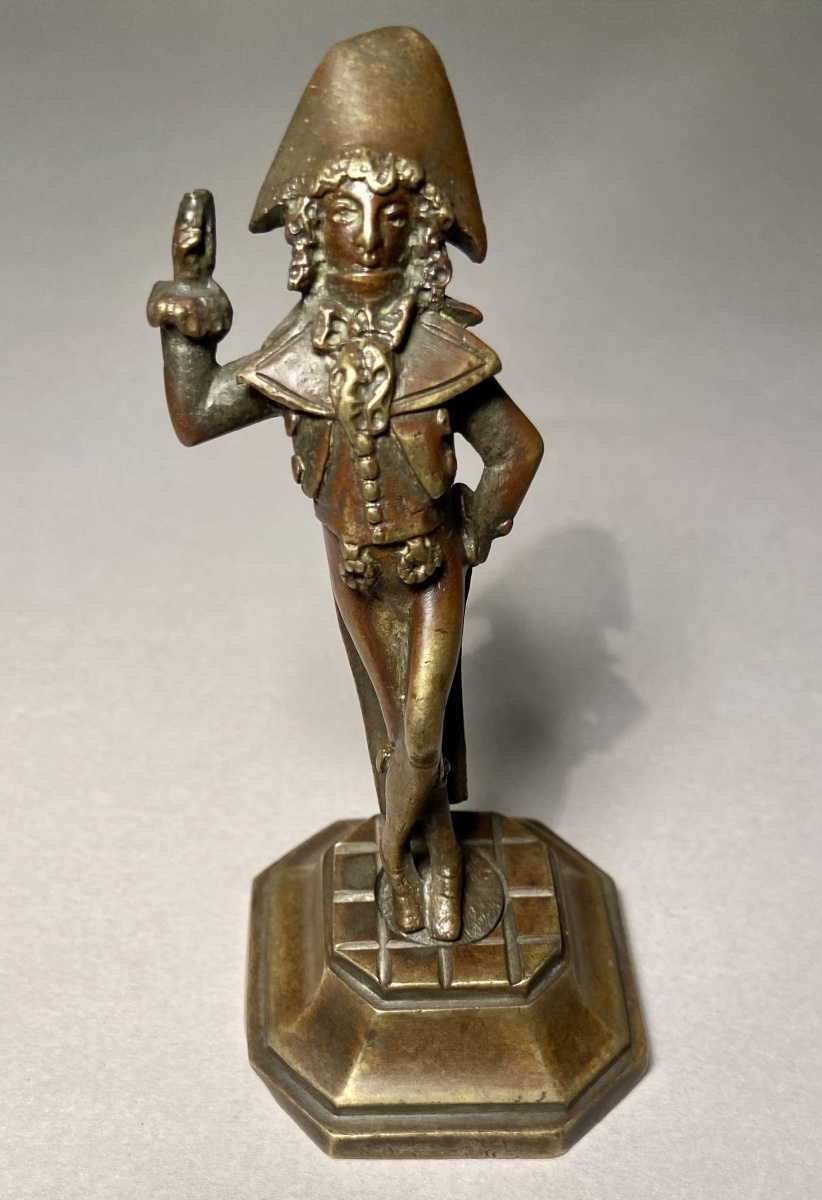 Classical Art Sculpture In Bronze With A Brown-red Patina, “le Muscadin,” France, 19th Century -photo-3
