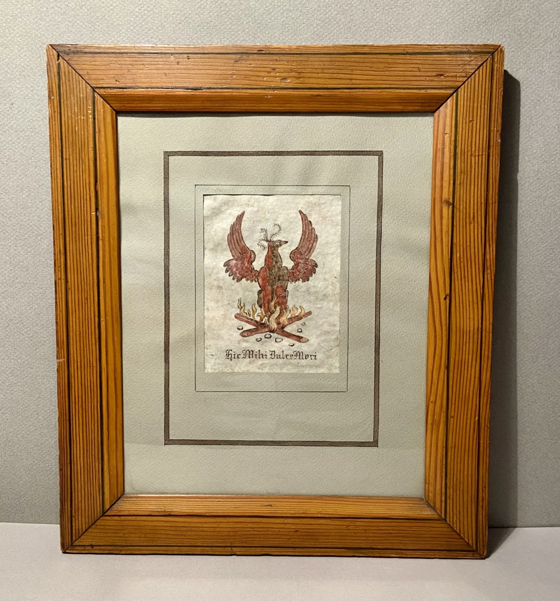 Freemasonry, 18th Century Drawing On Vellum “phoenix” Primitive Scottish Rite Alchemy-photo-3