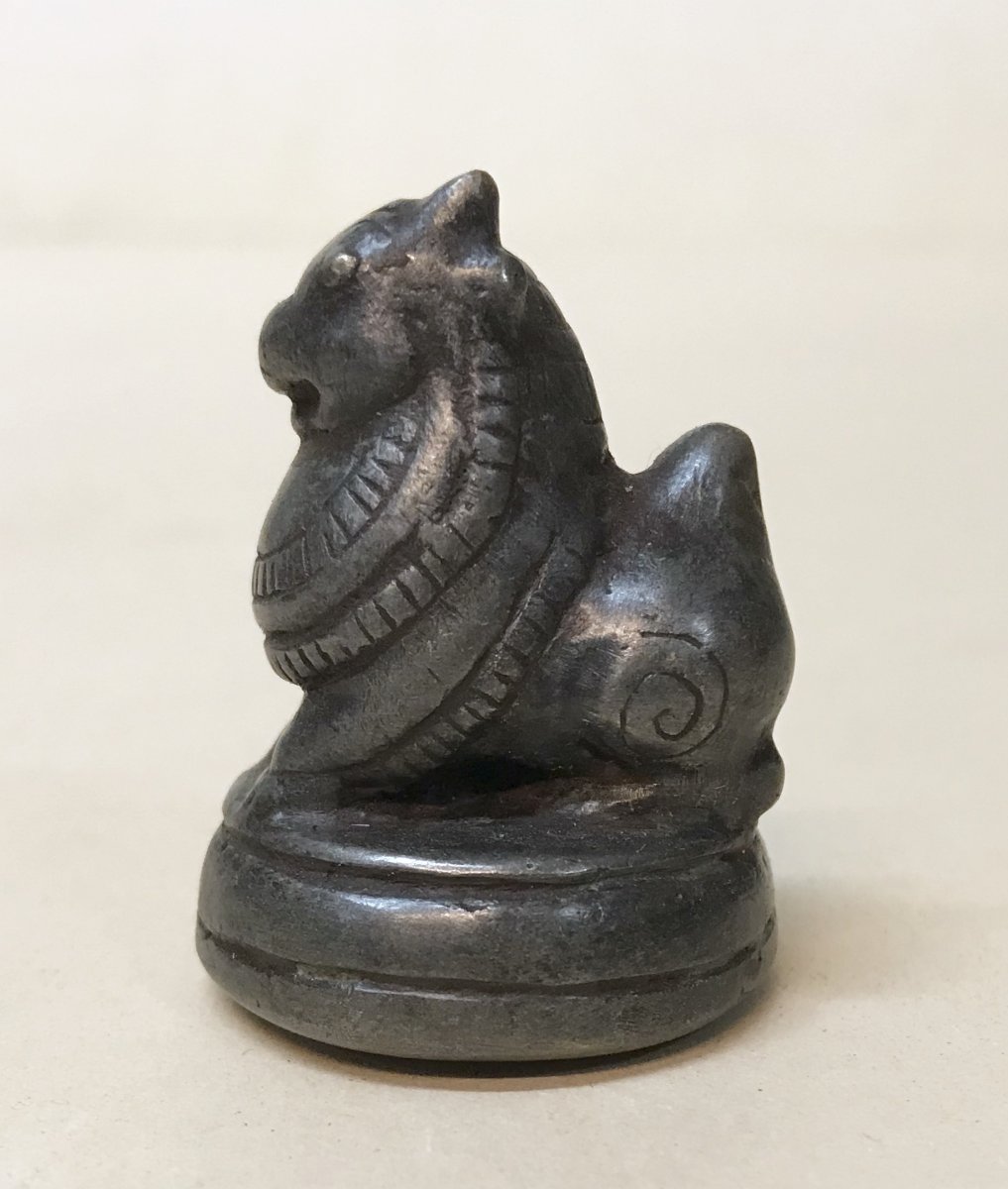 Asie/royaume De Siam. Fin XVIIIÈme. Tô (lion Ou Griffon) En Bronze (poids à Opium).