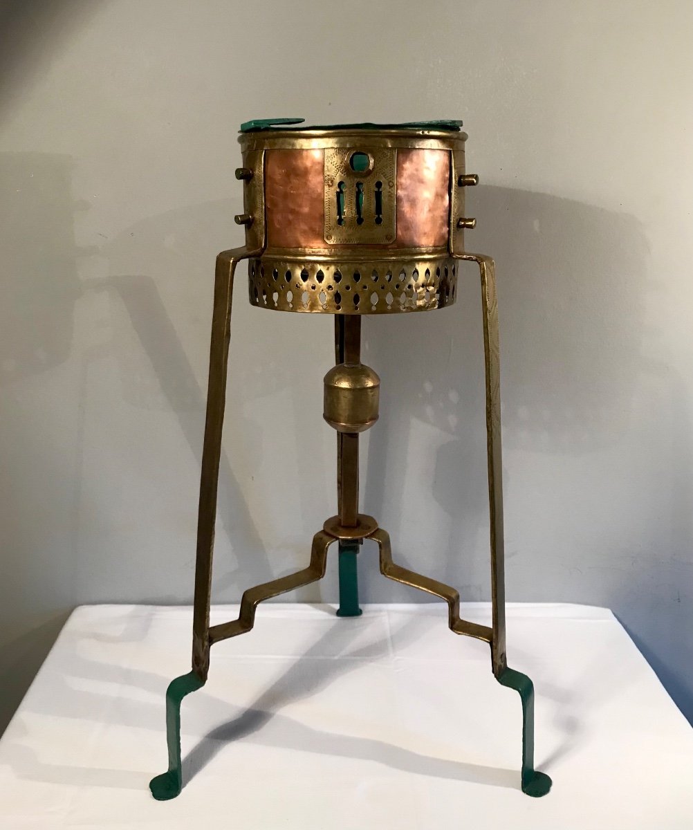 Orientalism Islamic Art Brazier Majmar Nineteenth Copper Brass Metal Berber North Africa-photo-2