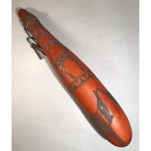 Early Art Kenya Massai People Inkri Callabash/gourd African Art Decor Engraved With Animals 20th