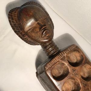 Ethnie Dan Côte D’ivoire Jeu D’awalé Anthropomorphe Bois Massif Monoxyle Sculpté Arts Premiers