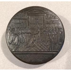 Époque Charles X Boîte En écaille Pressée Du Sacre De Charles X à Reims Le 29 Mai 1825