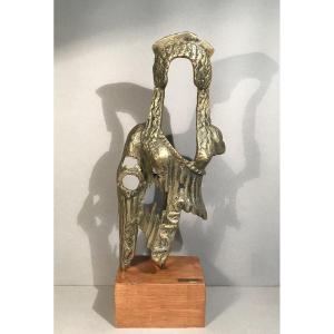 Art Moderne Sculpture Bronze Poza HAIOY 20ème «La Femme Fantôme ou La Divinité Éffacée» Signée
