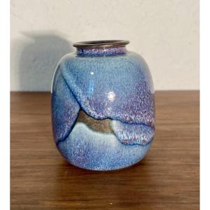 Modern Art Sculpture: Glazed Ceramic Vase By Daniel De Montmollin, Taizé, 20th Century