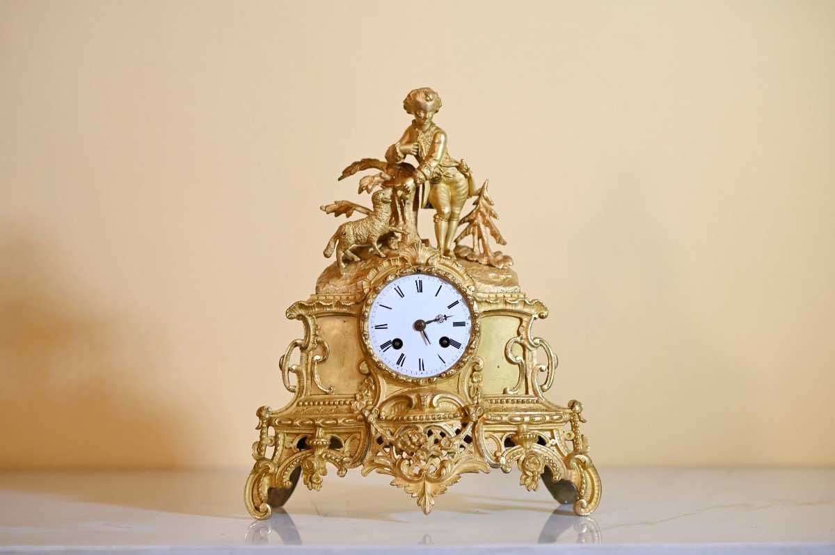 Gilded Bronze Table Clock - France - 19th Century-photo-3