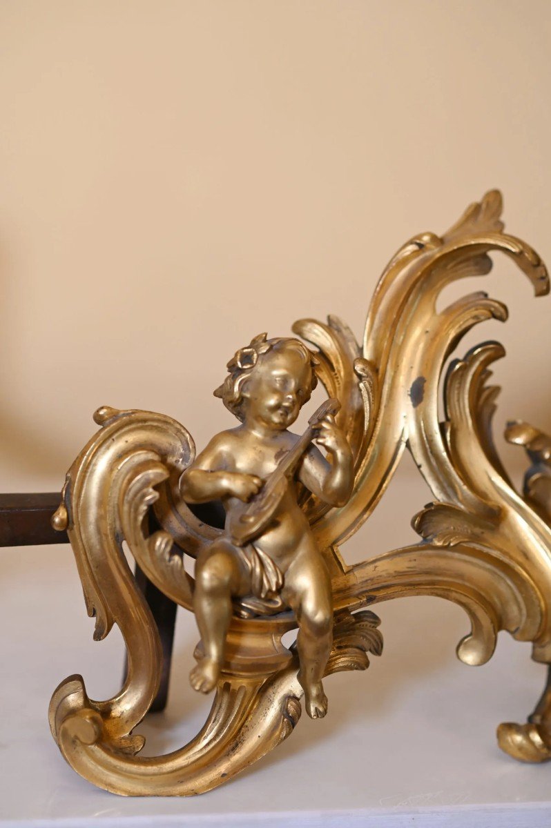 Paire De Chenets De Cheminée-photo-2