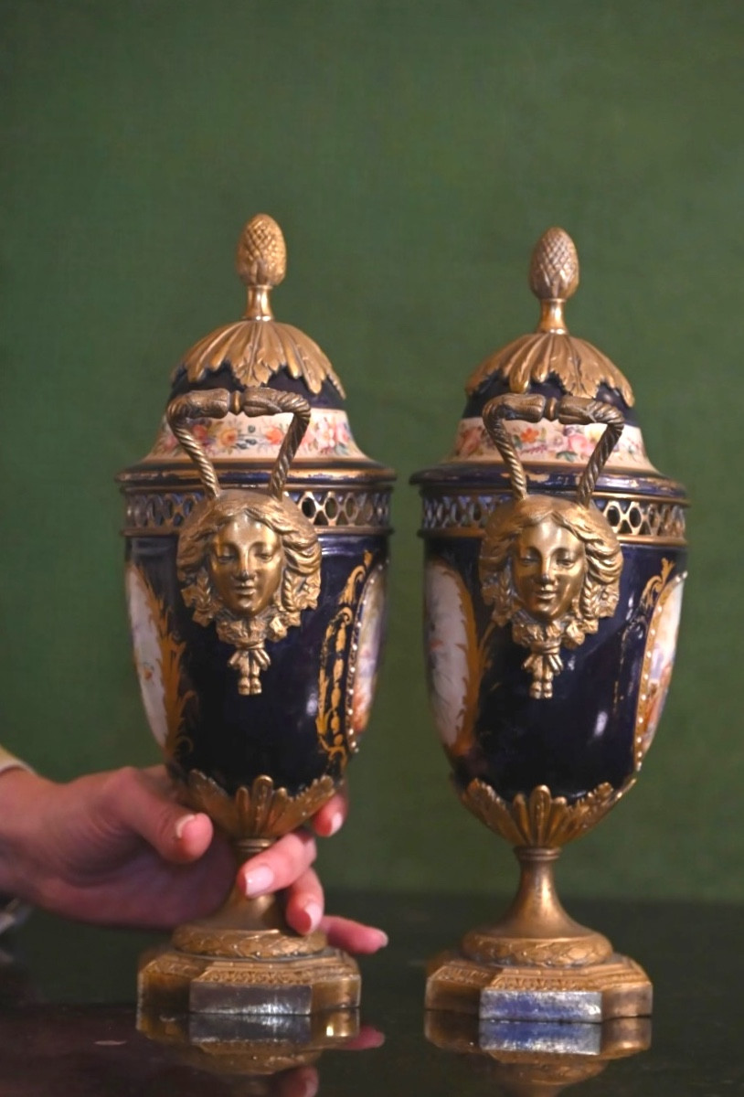 Pair Of Sevres Vases - France, 19th Century XIX.-photo-3