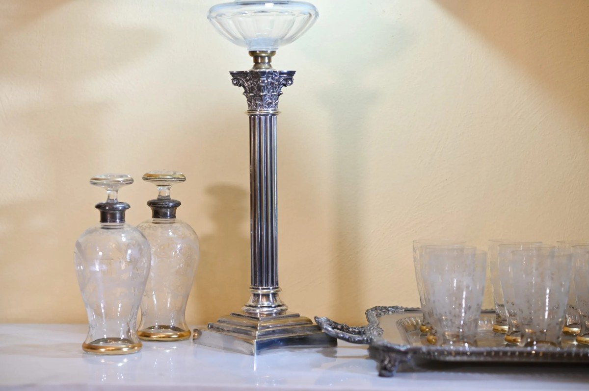 Large Electrified Table Lamp, With Corinthian Column Sheffield -photo-2