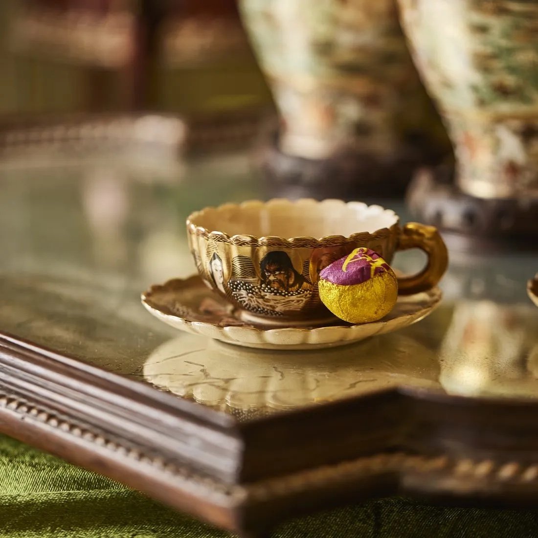 Service Of Four Satsuma Porcelain Cups And Saucers - Meiji Period - Late 19th Century-photo-2