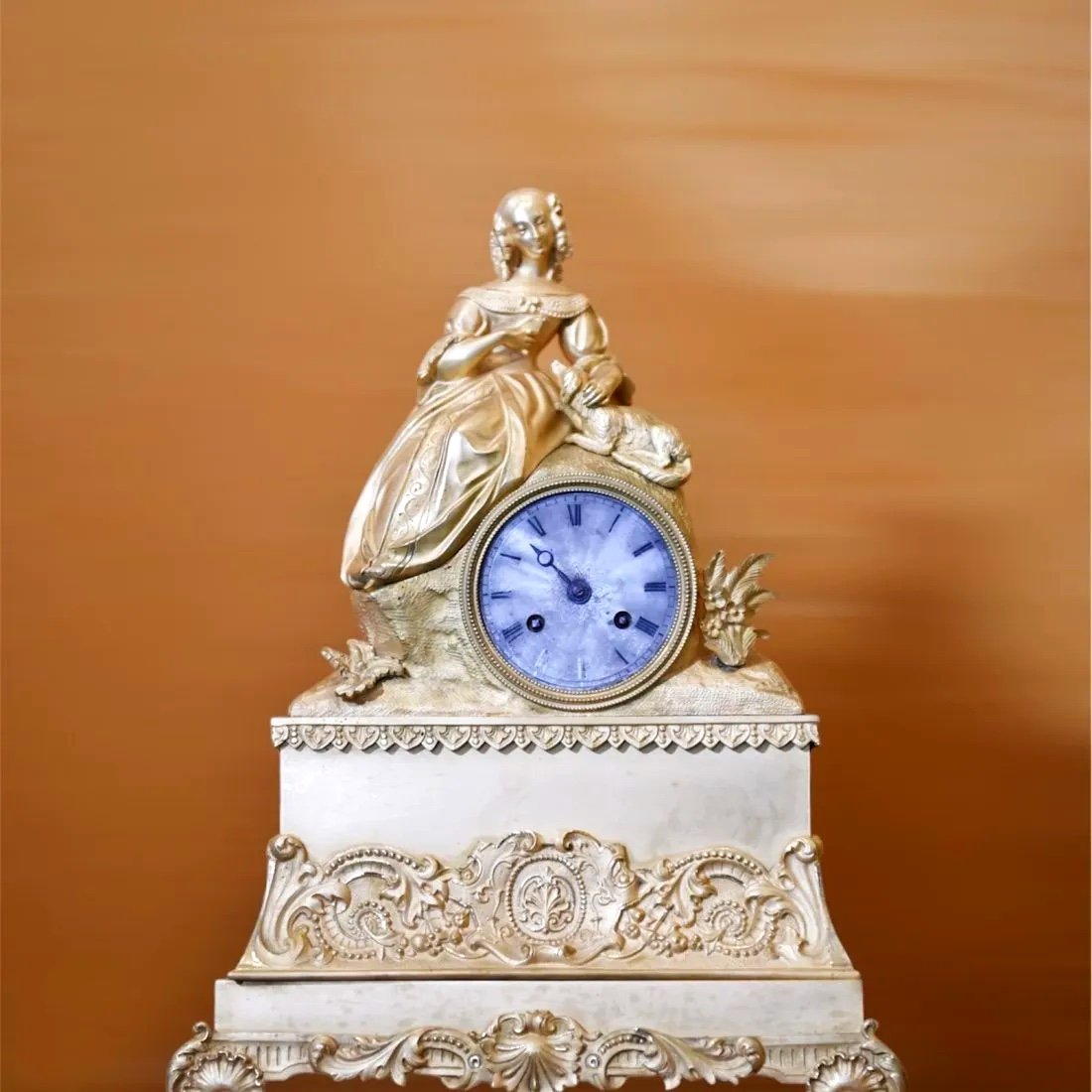 Gilded Bronze Clock. France,  19th Century-photo-2
