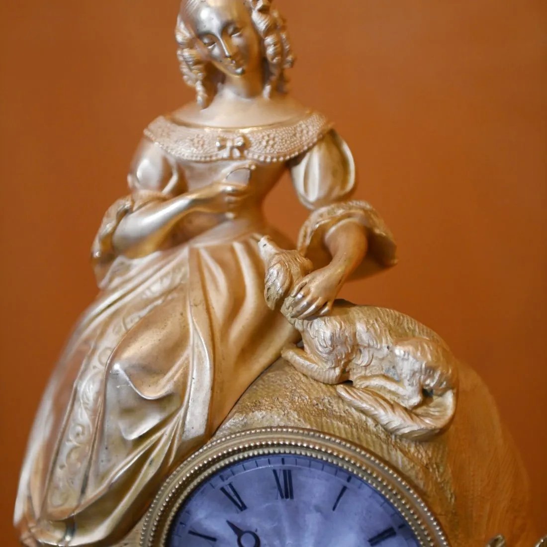 Gilded Bronze Clock. France,  19th Century-photo-3